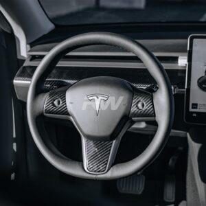 Tesla Model 3 / Y Carbon Fiber Steering Wheel Trim