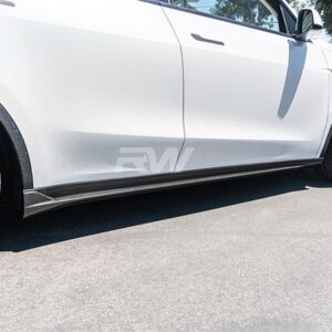 Tesla Model Y DTM Carbon Fiber Side Skirt Extensions